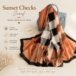 Sunset Checks Scarf