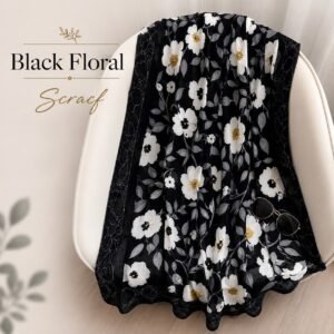 Black Floral Scracf