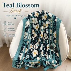 Teal Blossom Scarf
