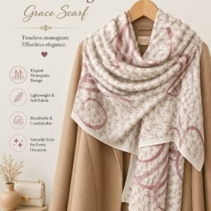 Blush Monogram Grace Scarf