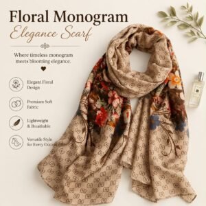 Floral Monogram Elegance Scarf