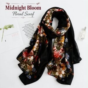 Midnight Bloom Floral Scarf