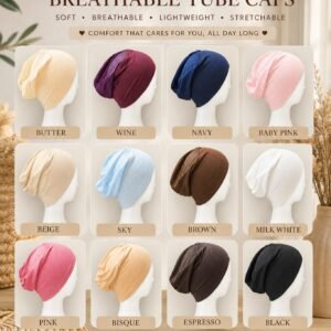 YUSRAA BREATHABLE TUBE CAPS