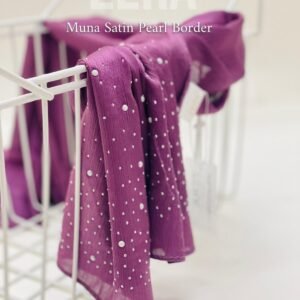 Zera Muna Satin Pearl Border Hijabs