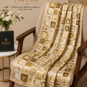 Golden Elegance Silk Scarf