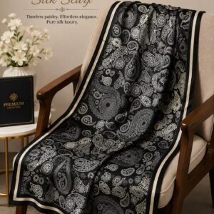 Midnight Paisley Silk Scarf