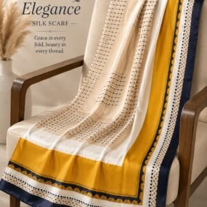 Golden Elegance Silk Scarf